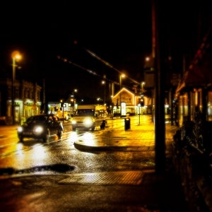 Night street with lomo effect