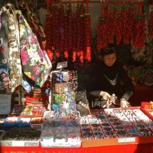 Lady selling in the markets