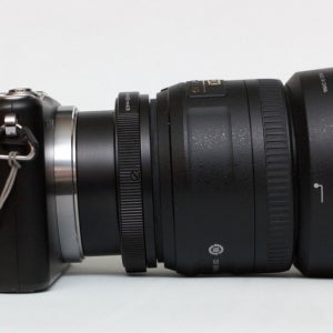 Fotodiox Nikon G to MFT adapter with Nikkor 35mm f/1.8 G lens, view 3